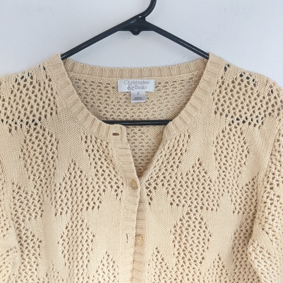 Vintage 2000s Star Patterned Crochet Cardigan - Picture 5 of 11